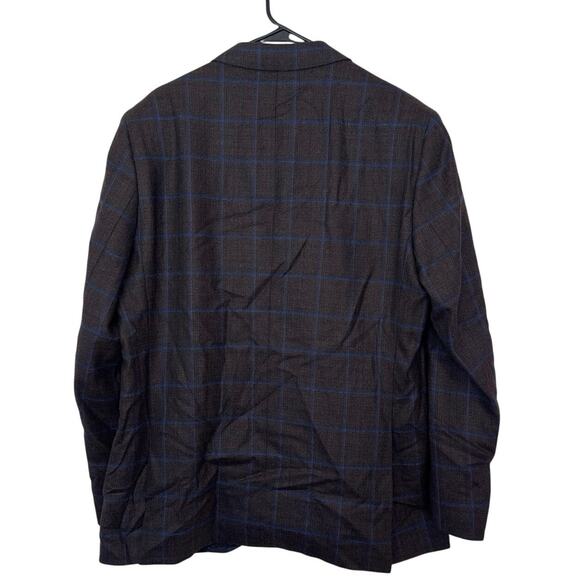 NWT Jack Victor Men’s Conway Plaid Wool Sport Coat Blazer Size 45R Luxury Office - Picture 2 of 13